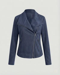 Corinna | Suede-Look Moto Jacket