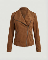 Corinna | Suede-Look Moto Jacket