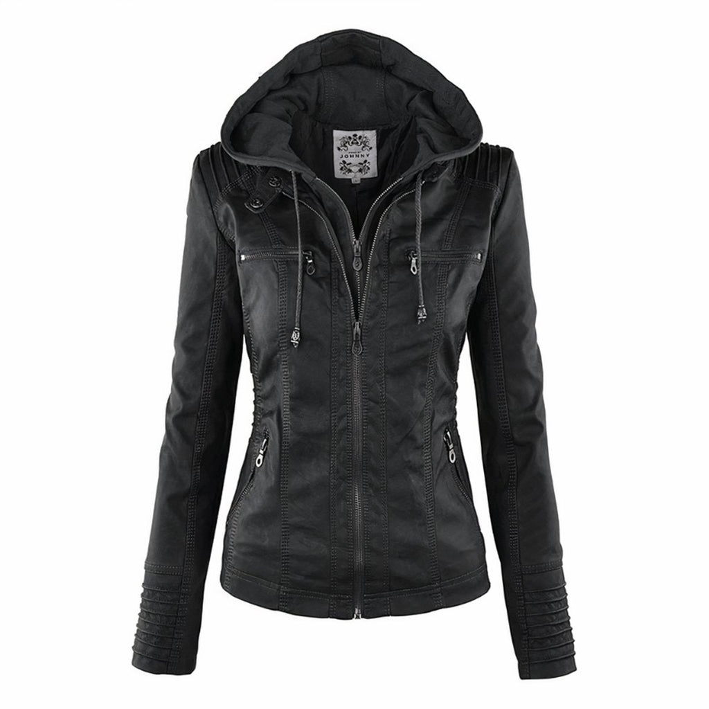 Cassia | Hooded Moto Jacket