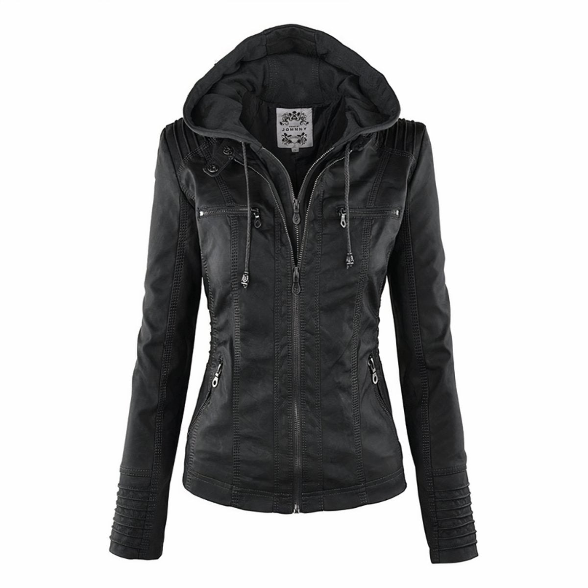 Cassia | Hooded Moto Jacket