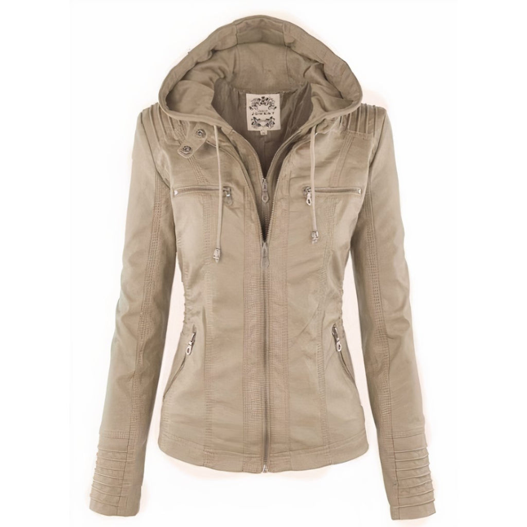 Cassia | Hooded Moto Jacket