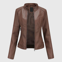 Marissa | Slim Moto Jacket with Stand Collar