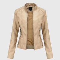 Marissa | Slim Moto Jacket with Stand Collar
